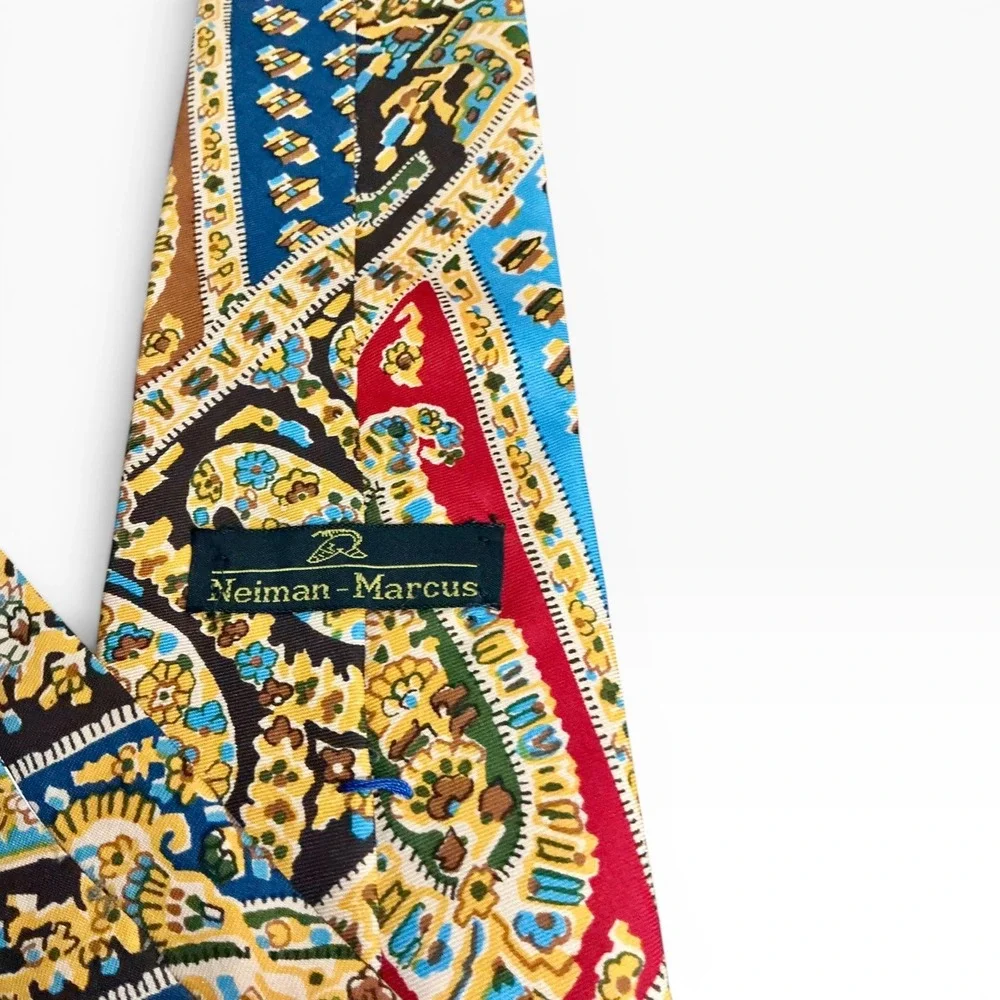 Vintage‎ Neiman Marcus Liberty of London Silk Paisley Floral Neck Tie England